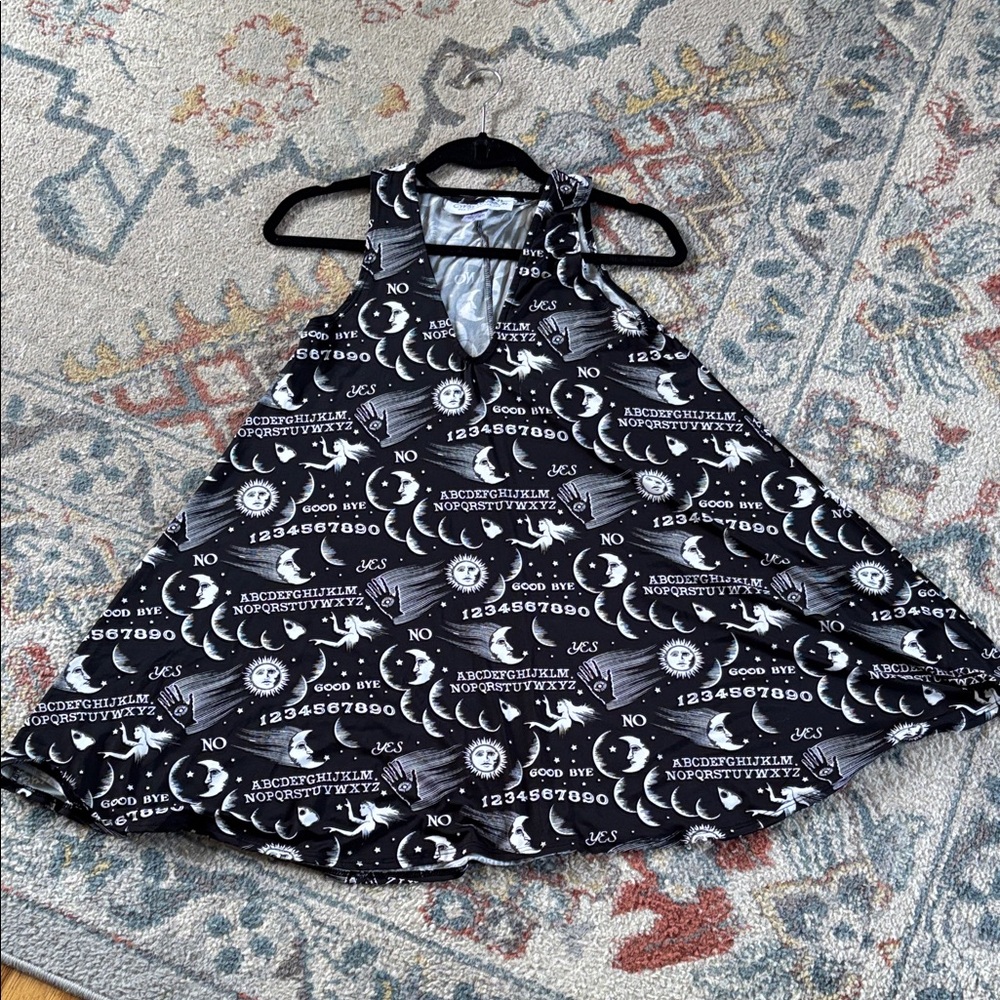 Black and White Moon Print Dress Ouija board Gypsy Warrior